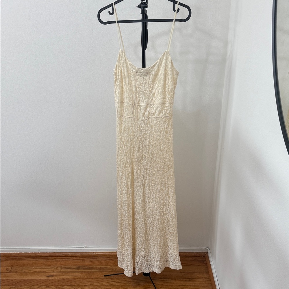 Zara Lace Cream White Maxi Dress - Picture 3 of 4